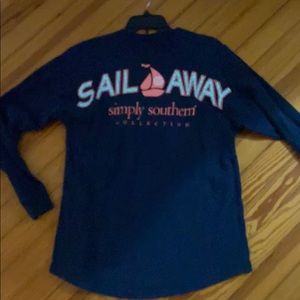 Navy simply southern long sleeve